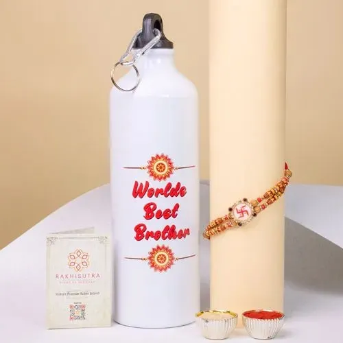 Festive Swastik Rakhi N Sipper Duo
